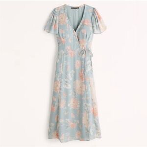 Abercrombie & Fitch Floral Maxi Dress in Blue and Pink